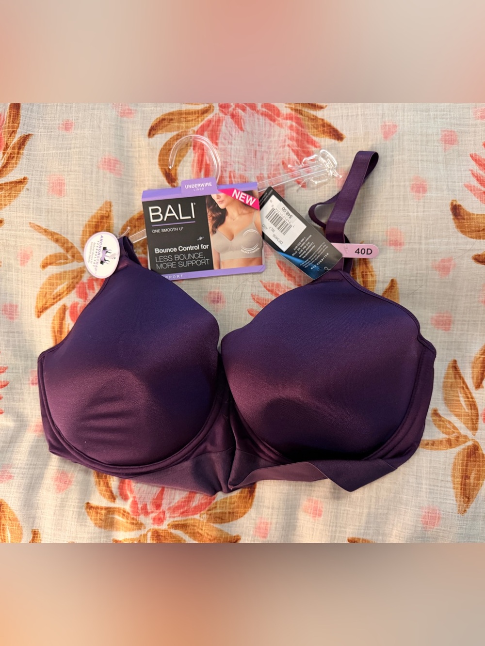 Bali Smooth U Underwire Bra - Deep Purple 40D